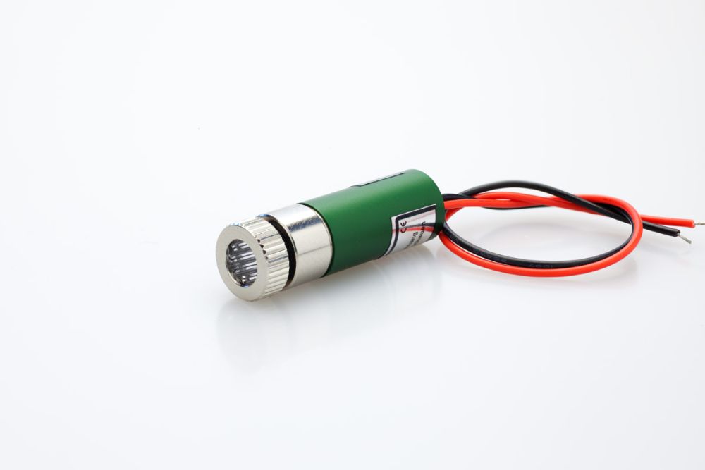 Positioning laser module 10mW GREEN "Search field", insulated, adjustable focus