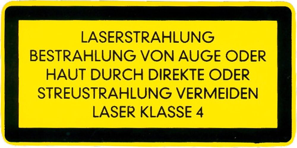 Sticker laser class 4