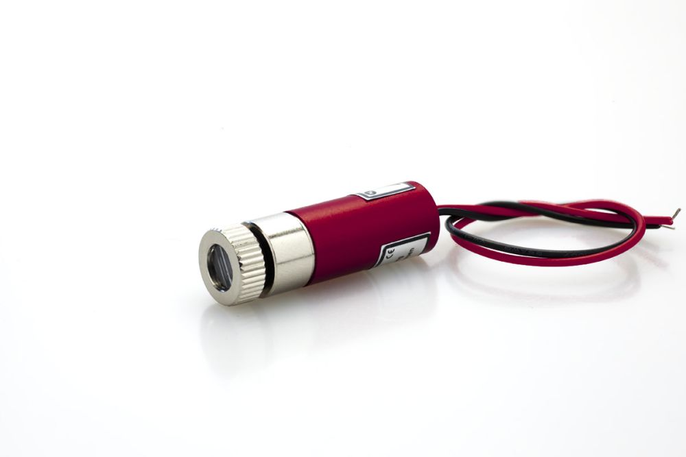Kreuzlaser Modul Hellrot 50 mW, justierbarer Fokus, isoliert