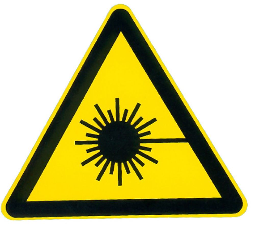 Laser sign triangle 18cm
