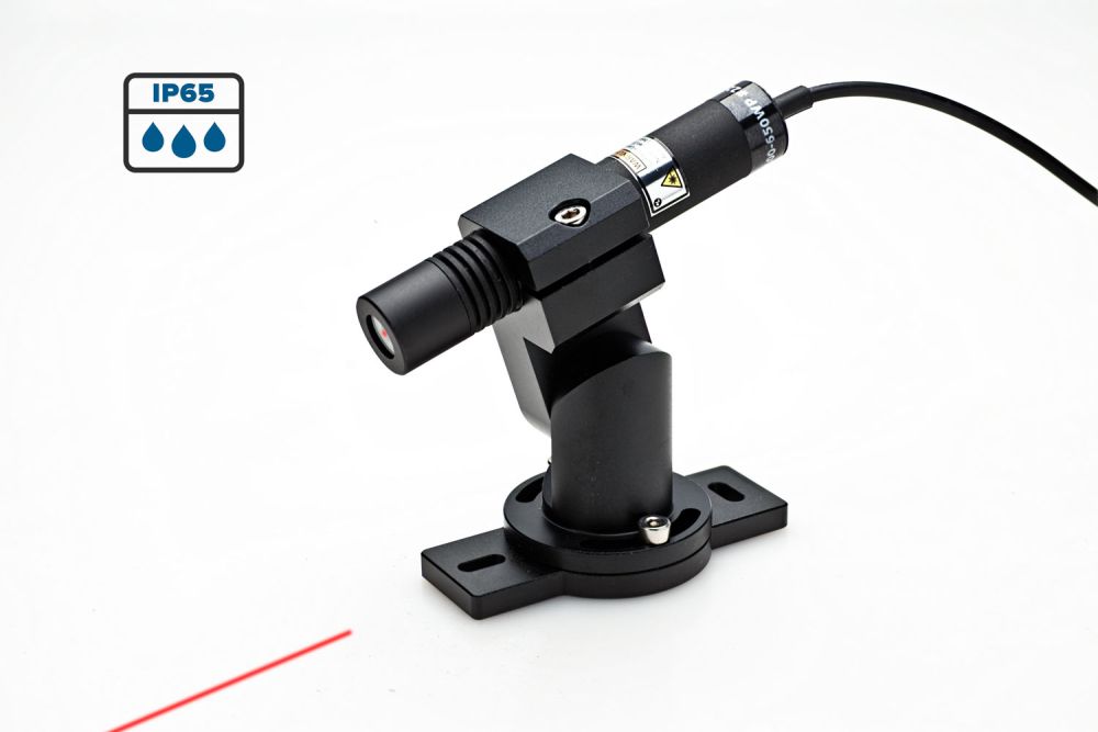 Compact line laser kit, RED 100mW, 110°, IP65, water sealed, dust sealed